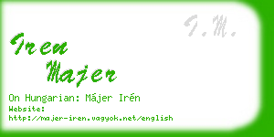 iren majer business card