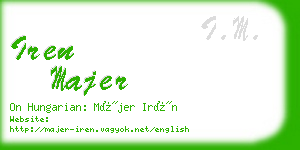 iren majer business card